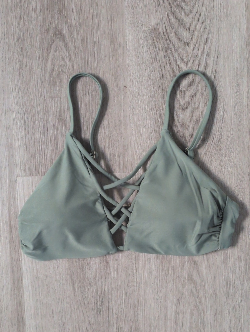 Strappy Green Bikini Top